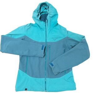 Dynafit Women's Turquoise Blue Softshell Hooded Jacket Size Small